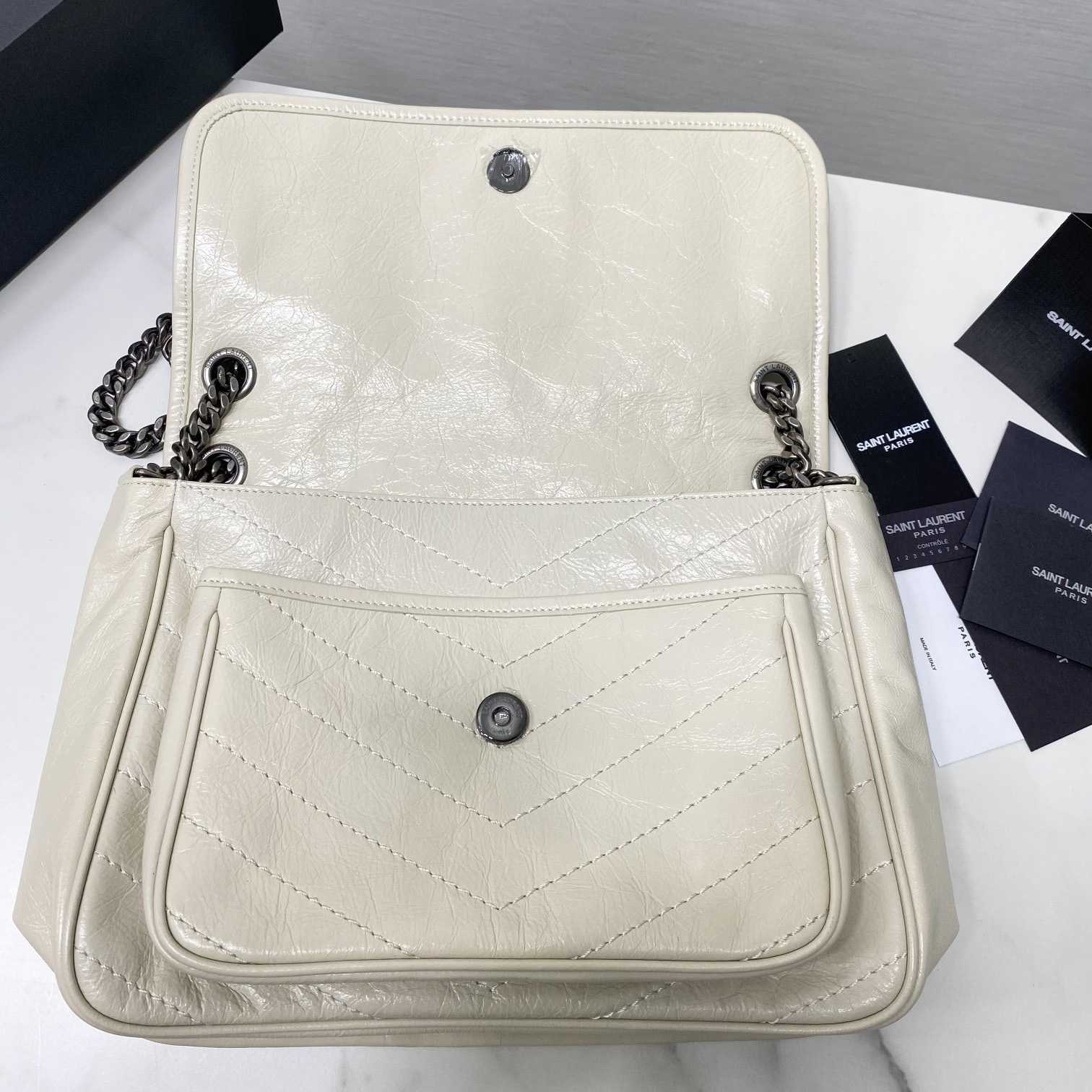 Saint Laurent Niki Medium Chain Bag In Crinkled Vintage Leather  - DopestKickz