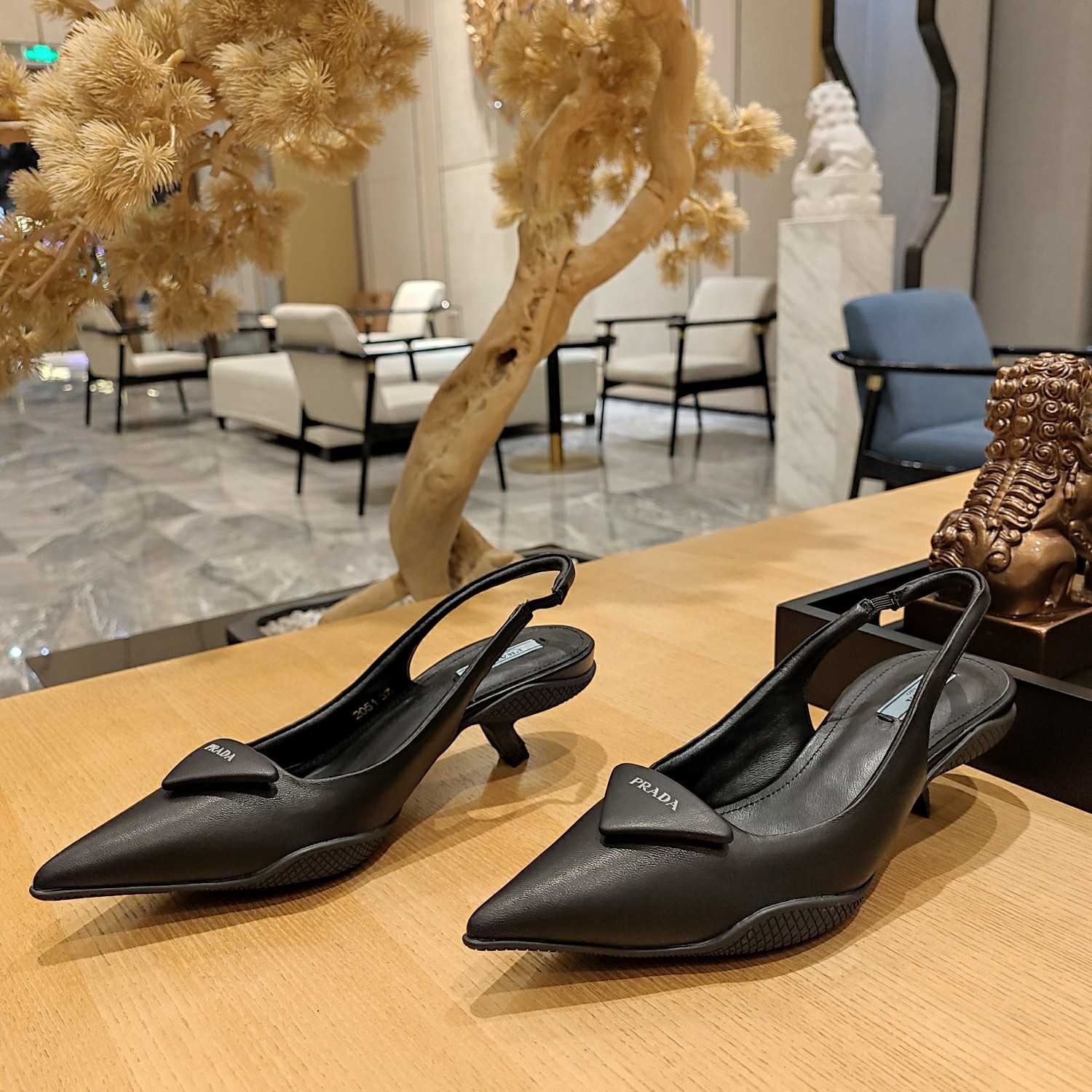 Prada Soft padded Leather Slingback Pumps - DopestKickz