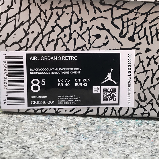Air Jordan 3 WMNS “Off Noir” Sneakers   CK9246-001  - DopestKickz
