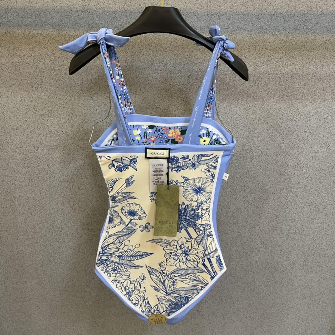 Gucci Visual Mood Reversible Tie-shoulder One Piece Swimsuit - DopestKickz