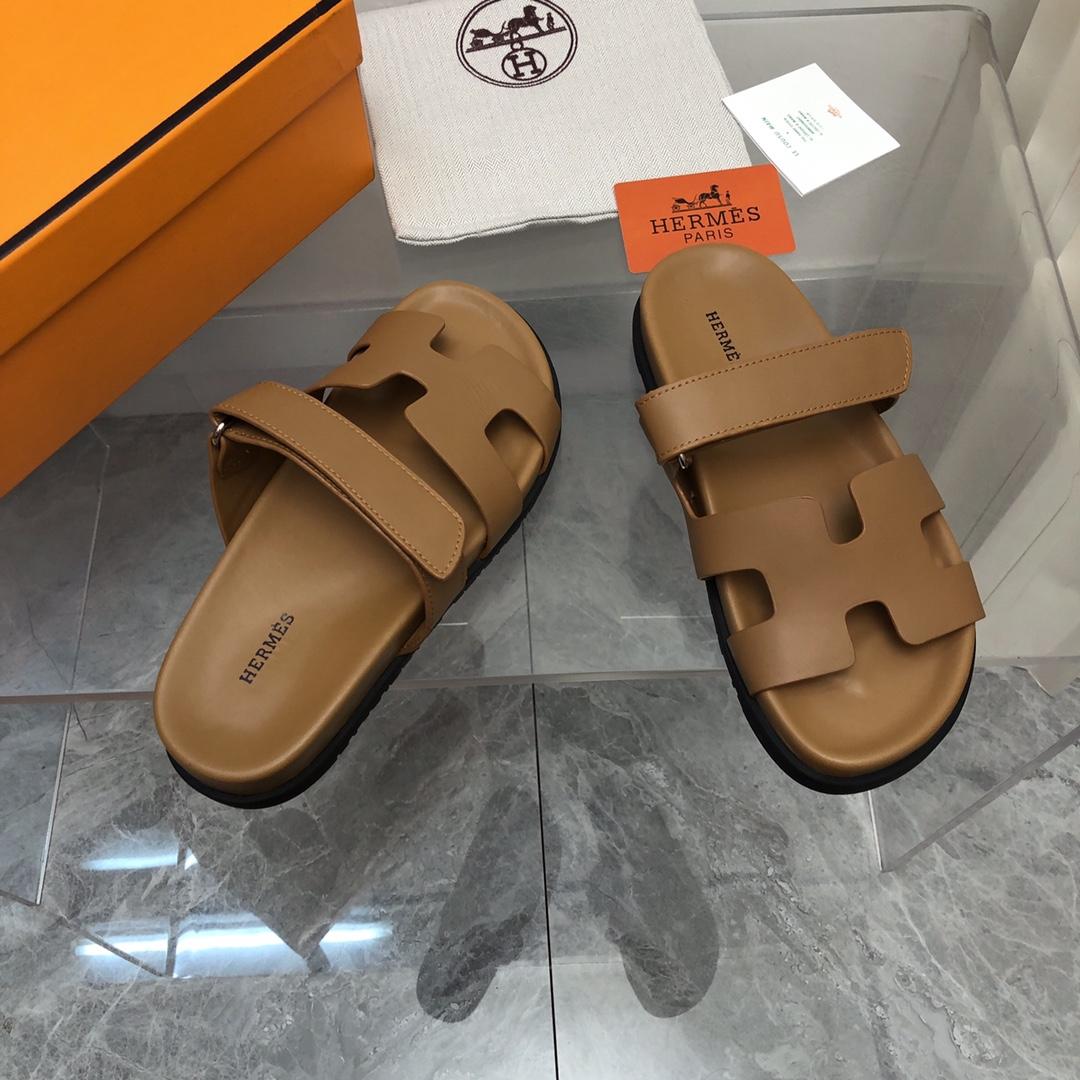 Hermes Authenticated Chypre Sandal Leather - DopestKickz