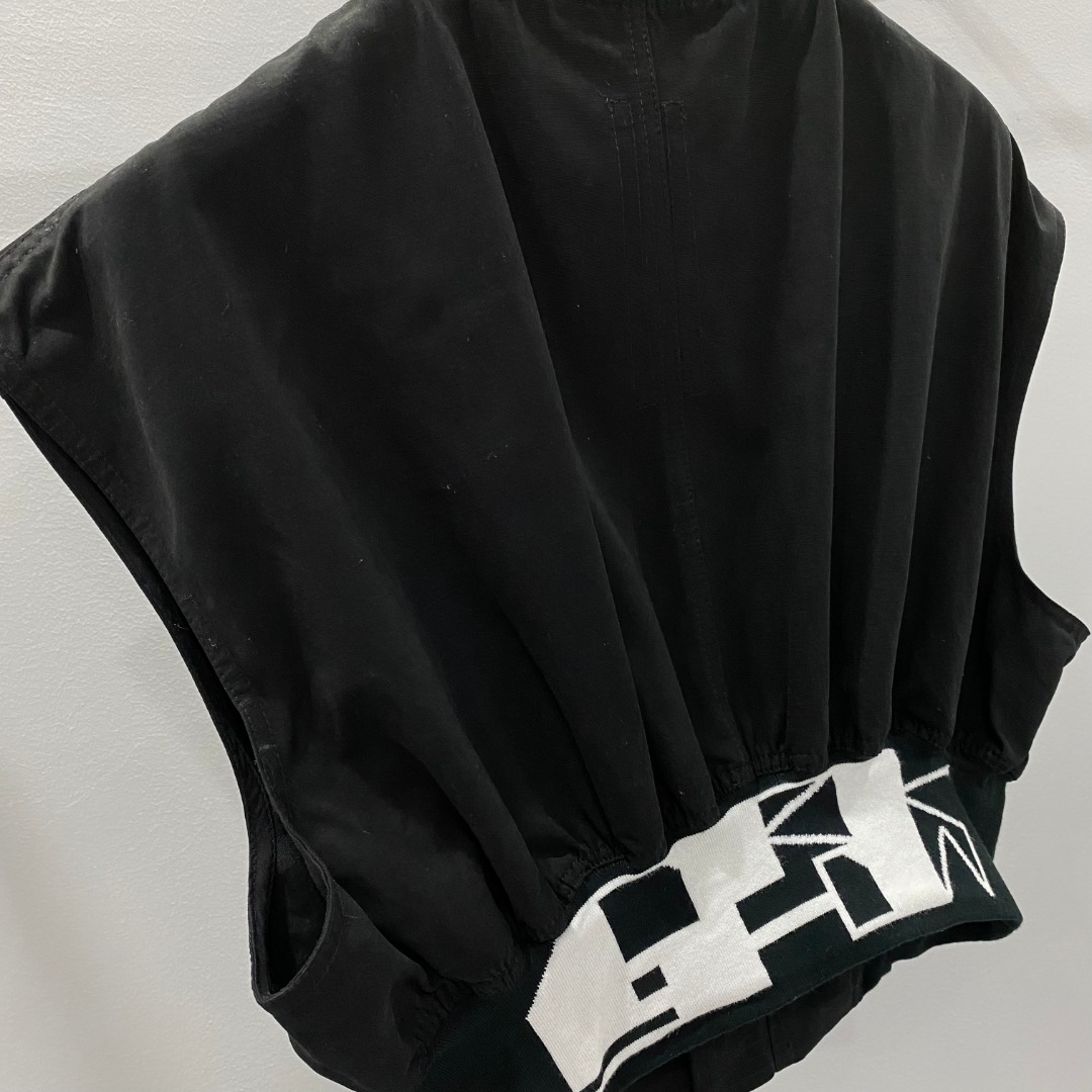 Rick Owens Drkshdw Black Sleeveless Cropped Bomber Jacket - DopestKickz