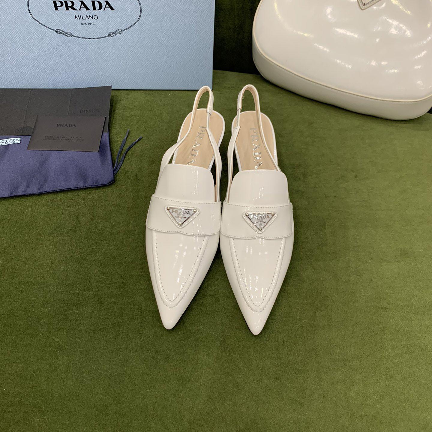Prada Patent Leather Slingbacks - DopestKickz