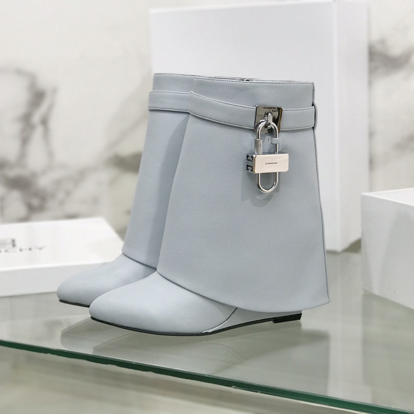 Givenchy Shark Lock Ankle Boots In Leather - DopestKickz