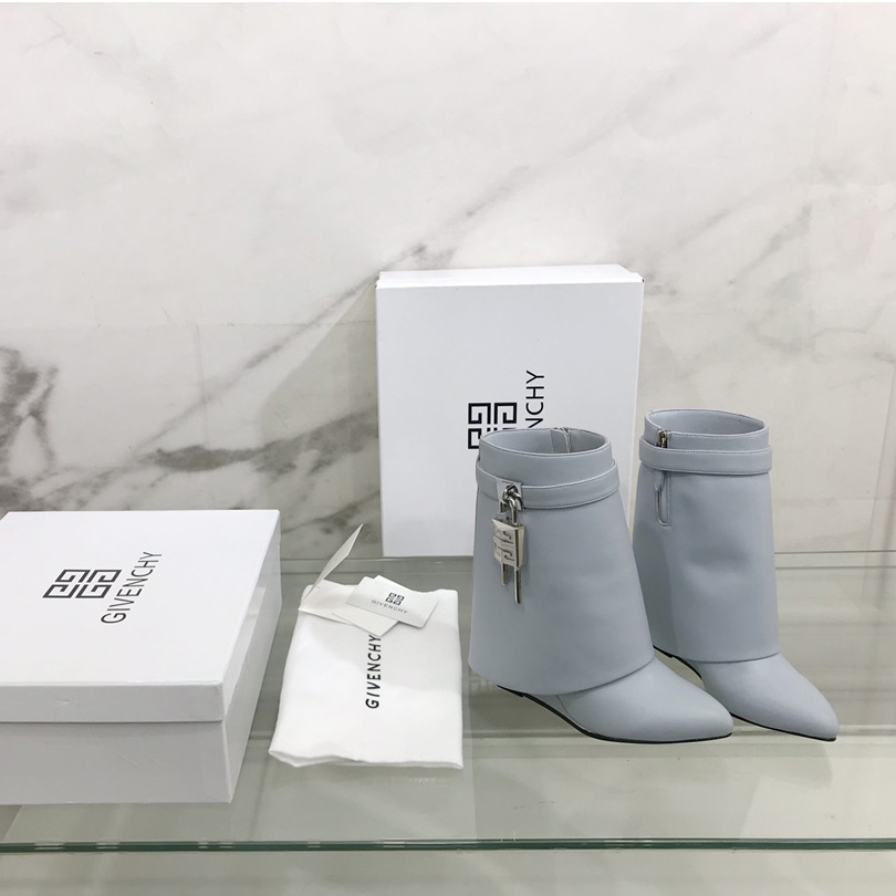 Givenchy Shark Lock Ankle Boots In Leather - DopestKickz