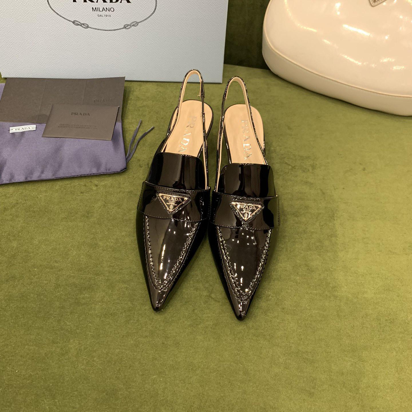 Prada Patent Leather Slingbacks - DopestKickz