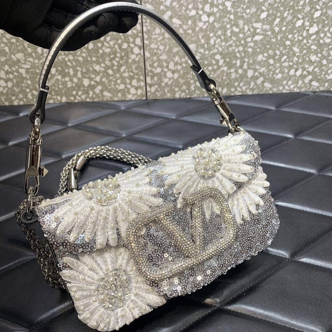 Valenti Locò Small Shoulder Bag With Floral Motif Embroidery - DopestKickz