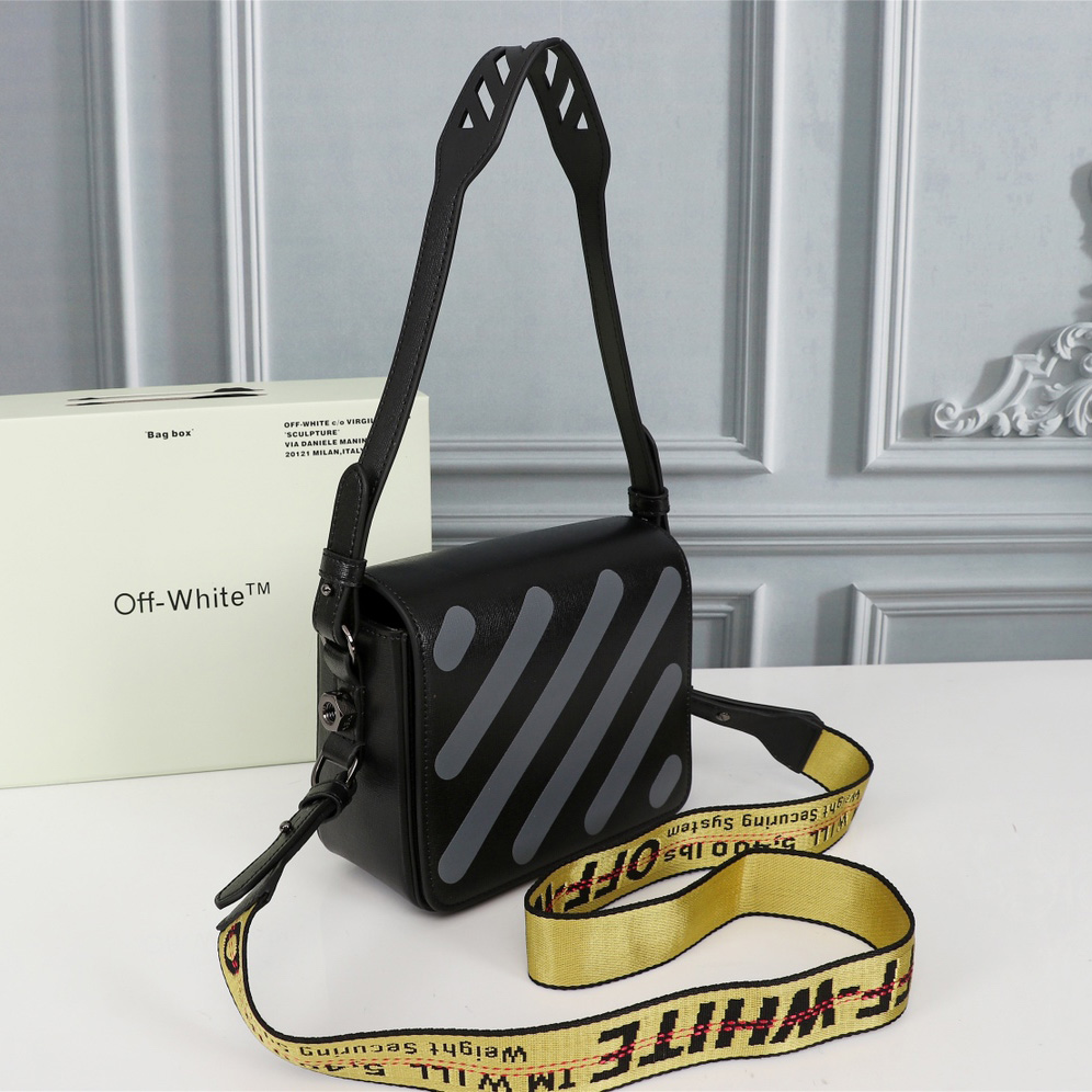 Off white Leather Cross Body Bag (18-16-9cm) - DopestKickz