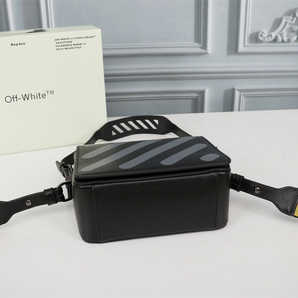 Off white Leather Cross Body Bag (18-16-9cm) - DopestKickz