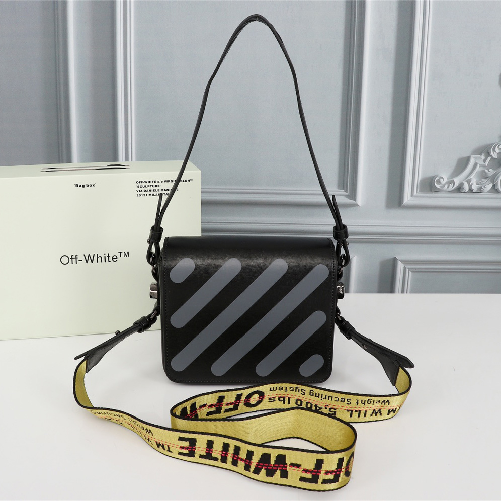 Off white Leather Cross Body Bag (18-16-9cm) - DopestKickz
