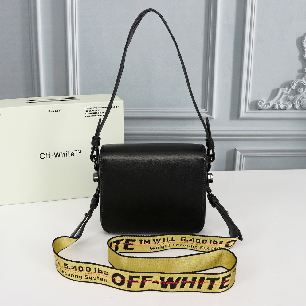 Off white Leather Cross Body Bag (18-16-9cm) - DopestKickz