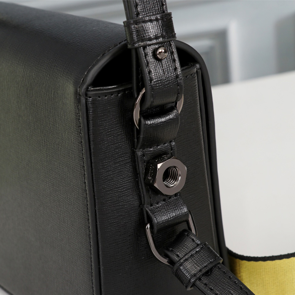 Off white Leather Cross Body Bag (18-16-9cm) - DopestKickz