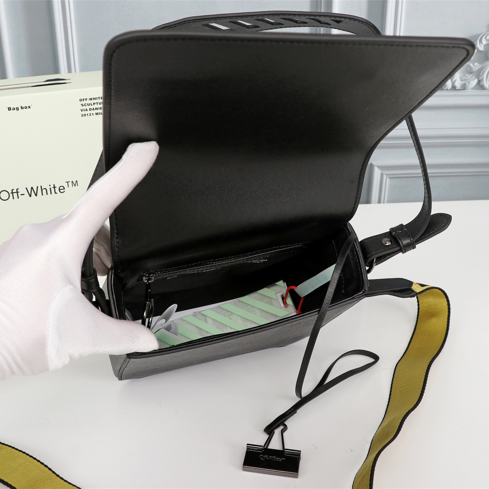 Off white Leather Cross Body Bag (18-16-9cm) - DopestKickz