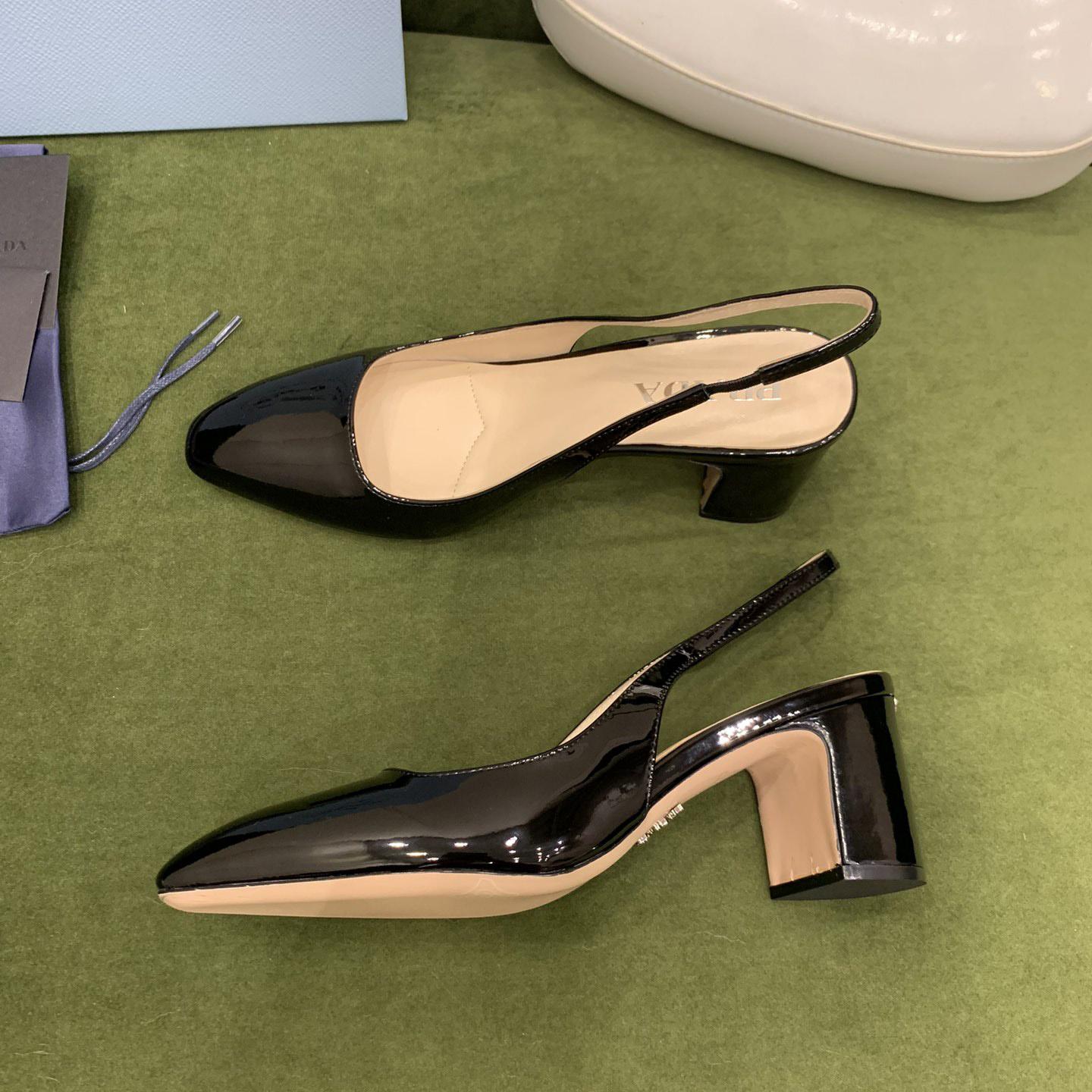 Prada Patent-leather Slingback Pumps - DopestKickz