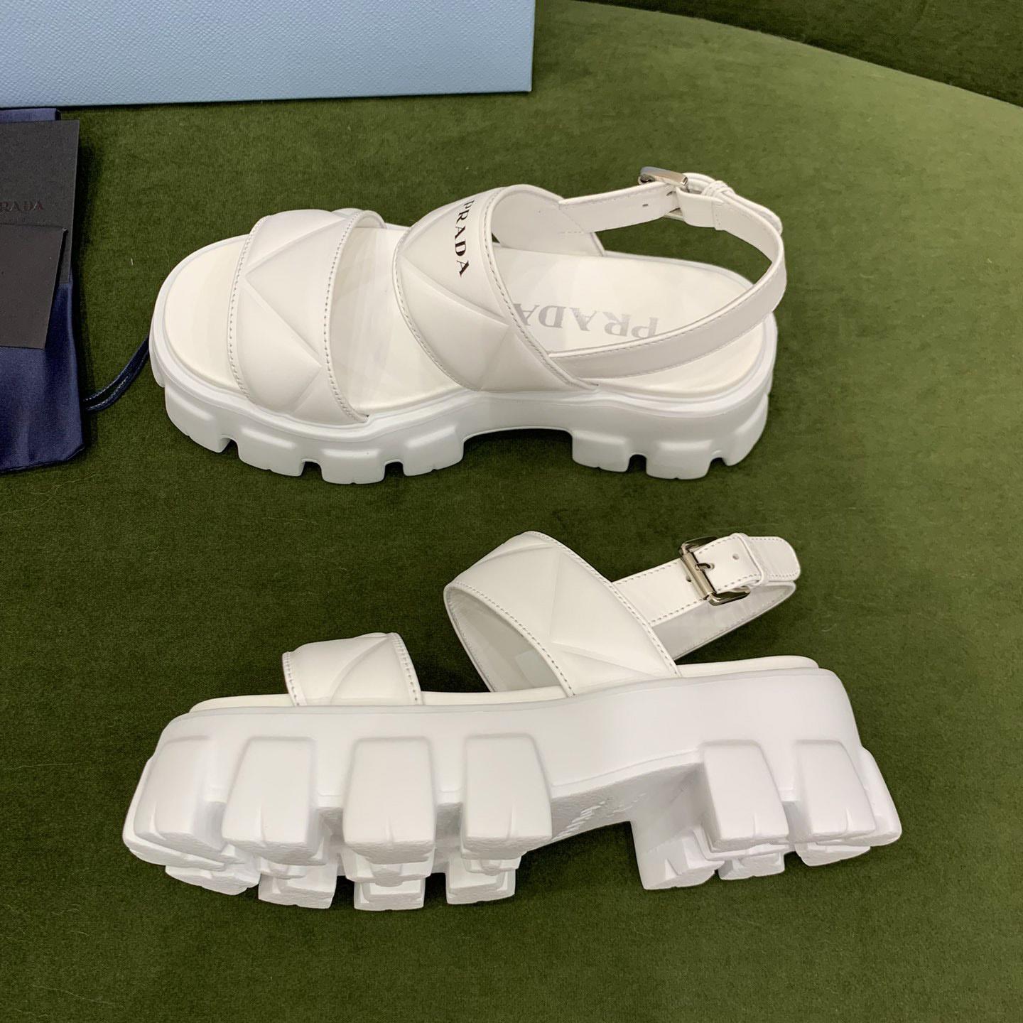 Prada Monolith Leather Sandals - DopestKickz