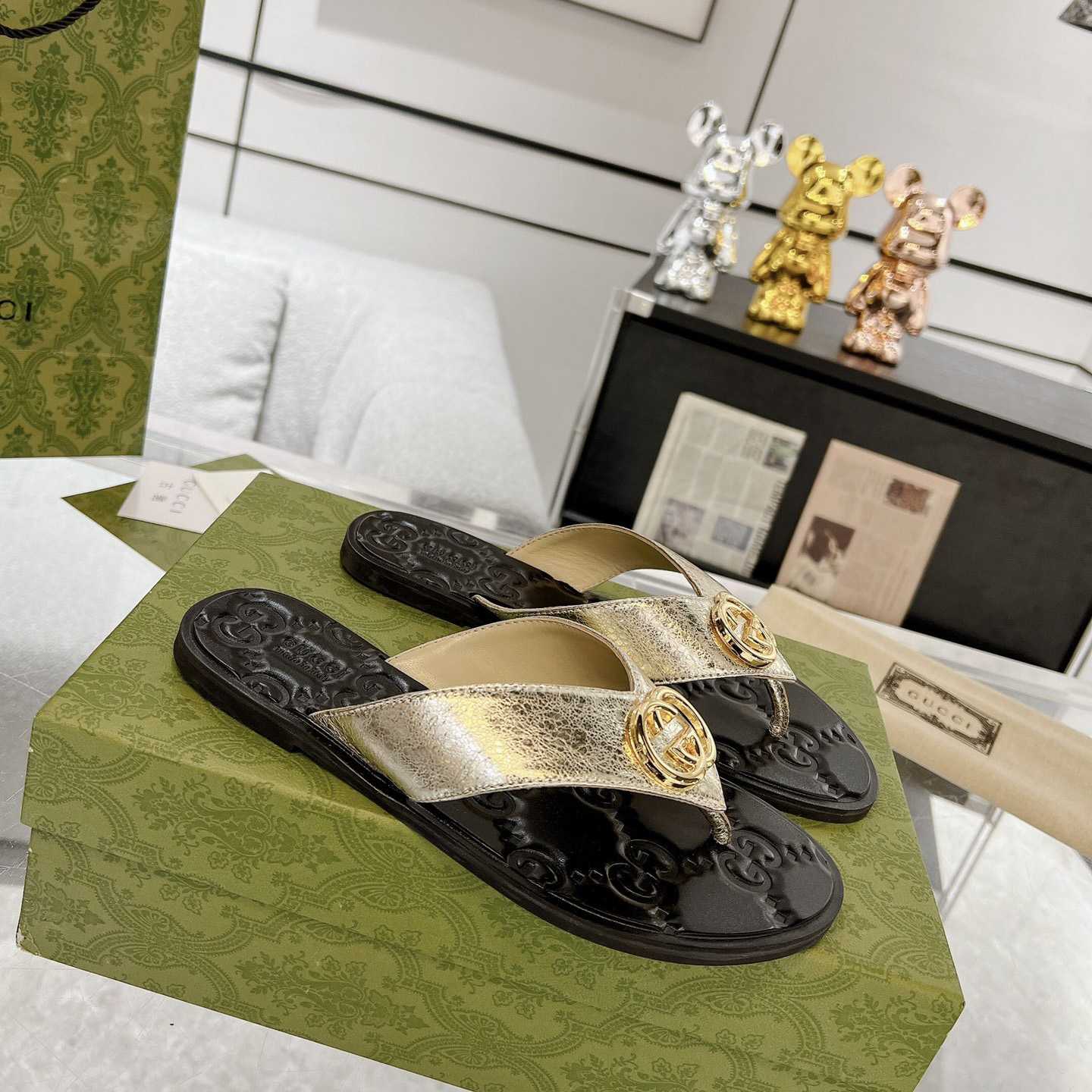 Gucci Double G Thong Sandals - DopestKickz