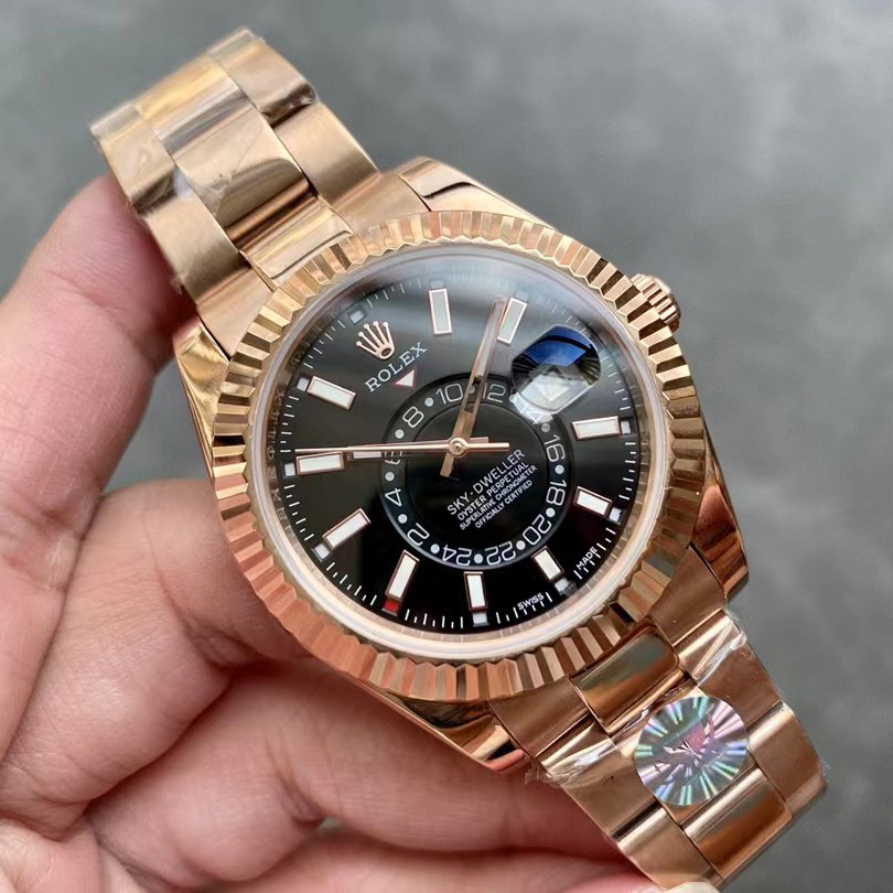 Rolex Sky-Dweller Rose Gold Watch - DopestKickz