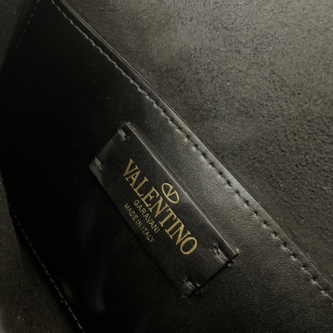 Valenti Small VLogo Type Shoulder Bag In Calfskin - DopestKickz
