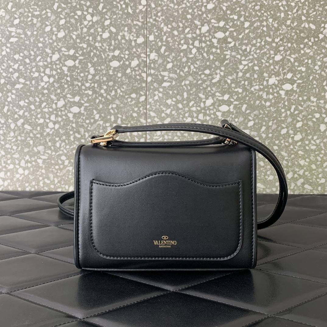 Valenti Small VLogo Type Shoulder Bag In Calfskin - DopestKickz