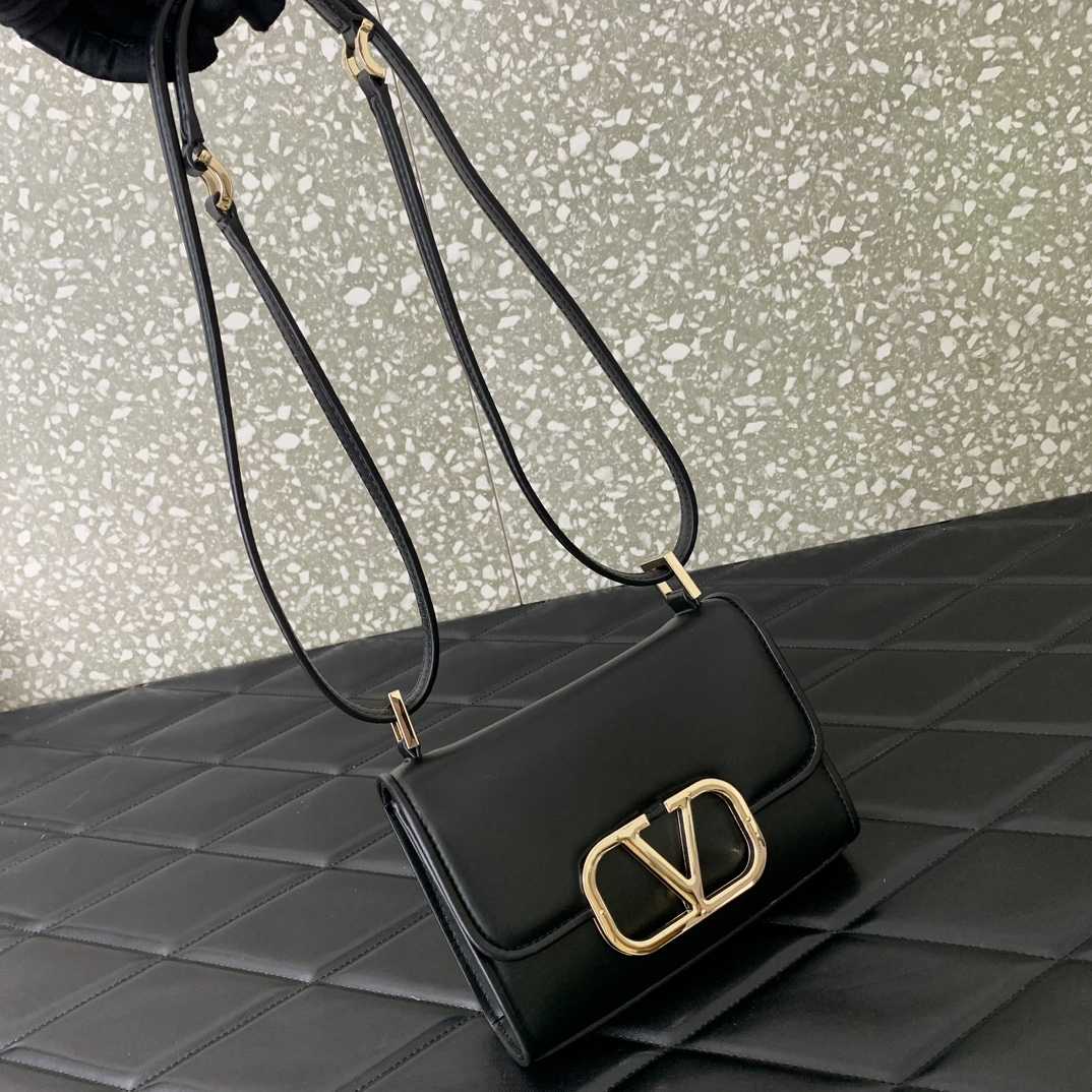 Valenti Small VLogo Type Shoulder Bag In Calfskin - DopestKickz