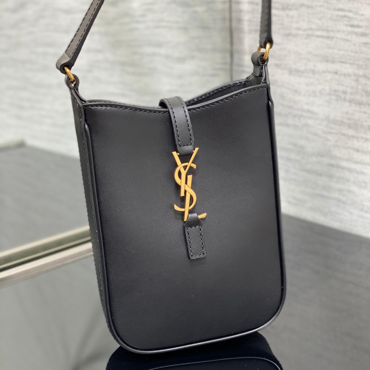 Saint Laurent Le 5 À 7 Mini Vertical In Shiny Leather - DopestKickz