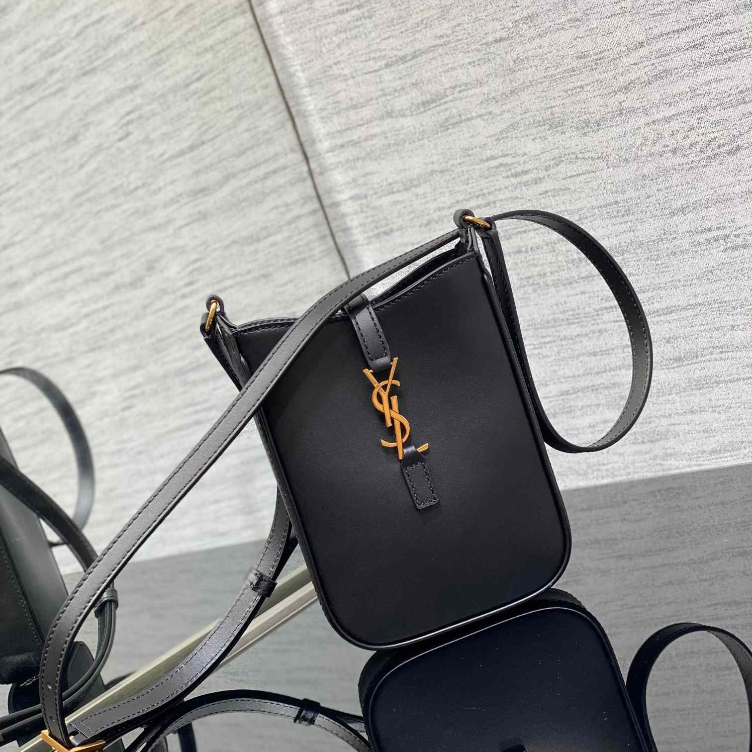Saint Laurent Le 5 À 7 Mini Vertical In Shiny Leather - DopestKickz
