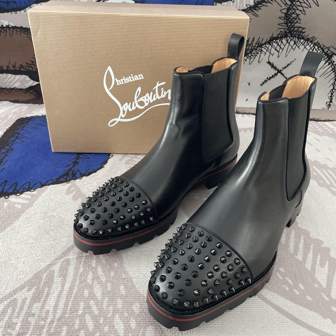 Christian Louboutin Melon Spikes Ankle boots - Calf Leather And Spikes - Black - DopestKickz