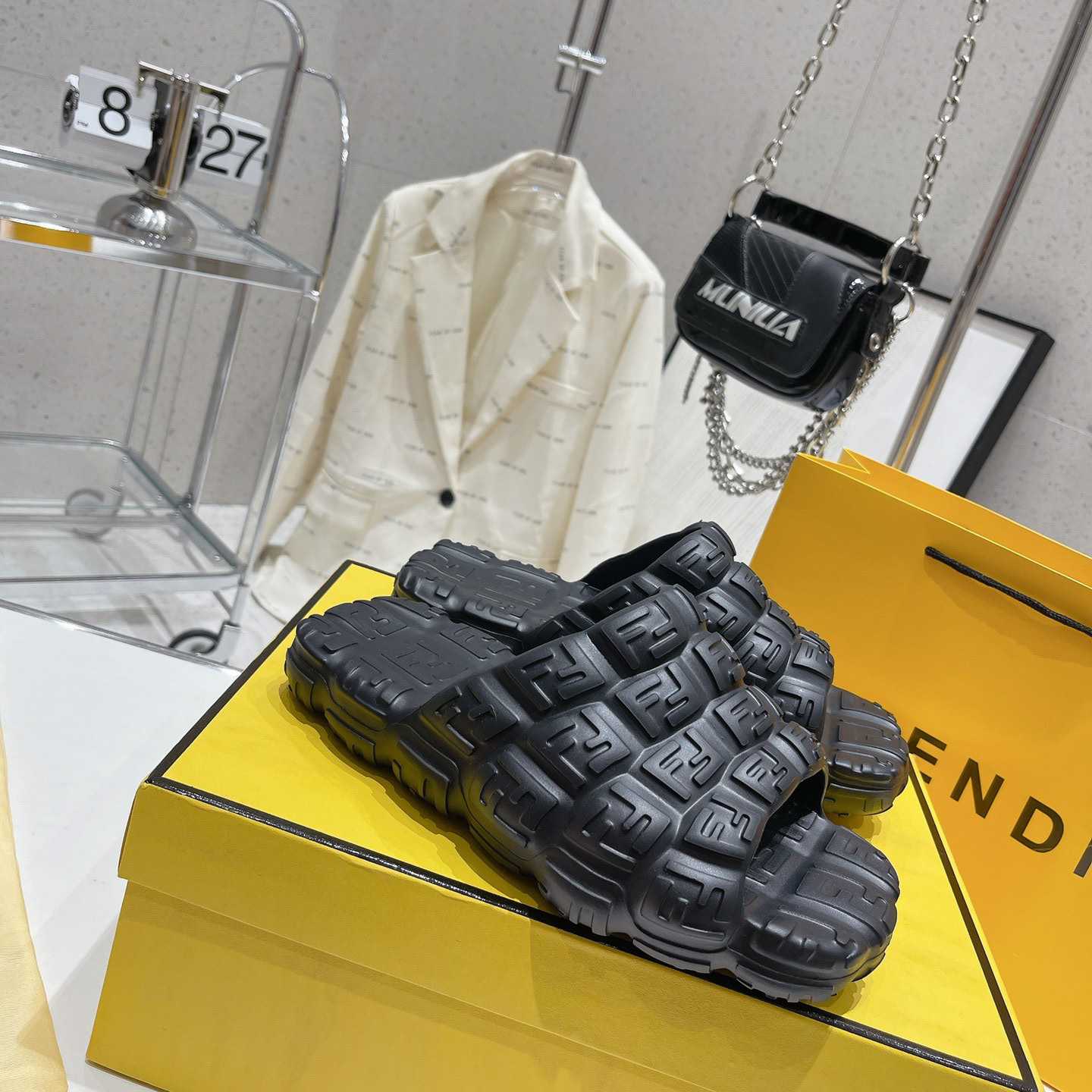 Fendi Cloud Slides Orange Rubber Slides - DopestKickz