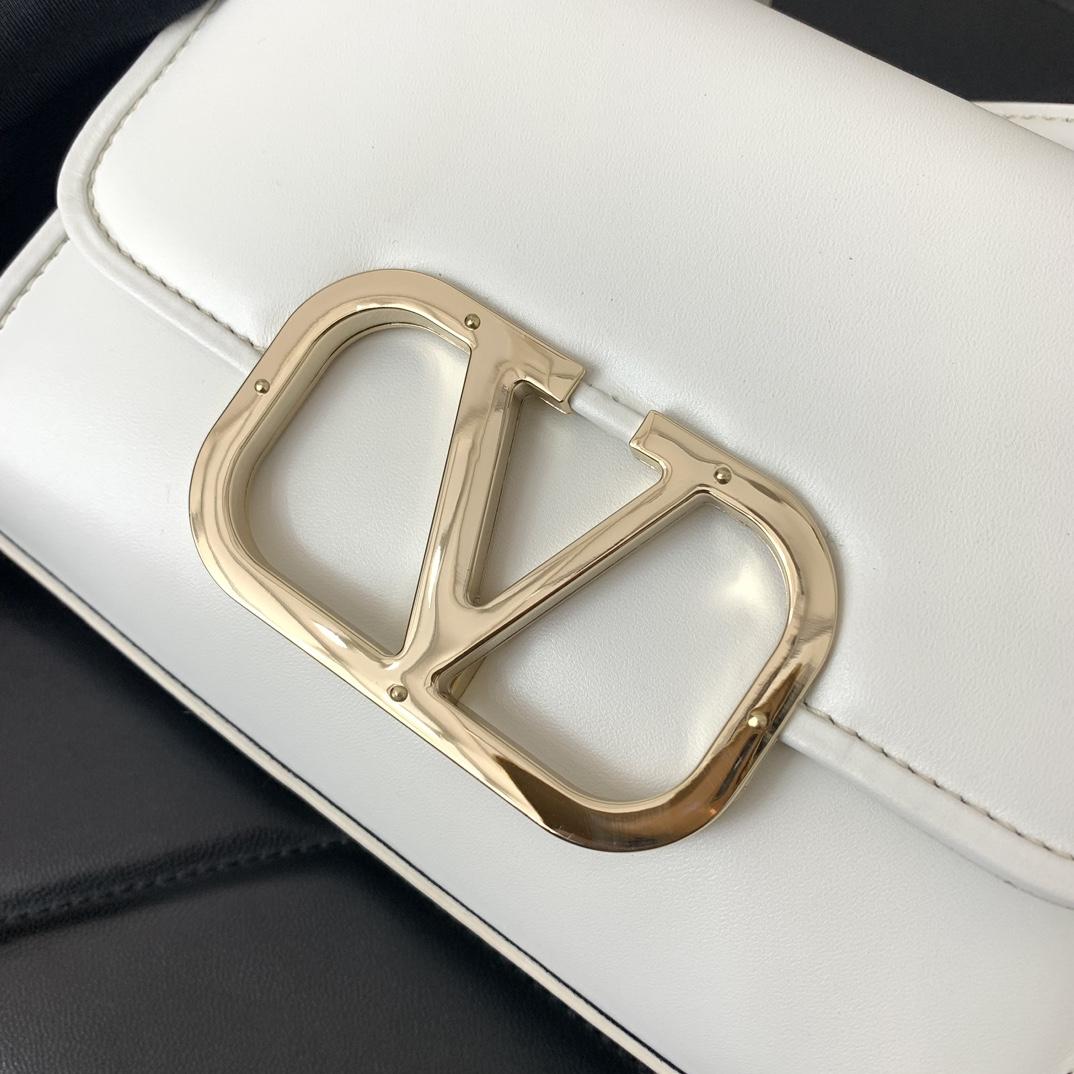 Valenti Small VLogo Type Shoulder Bag In Calfskin - DopestKickz