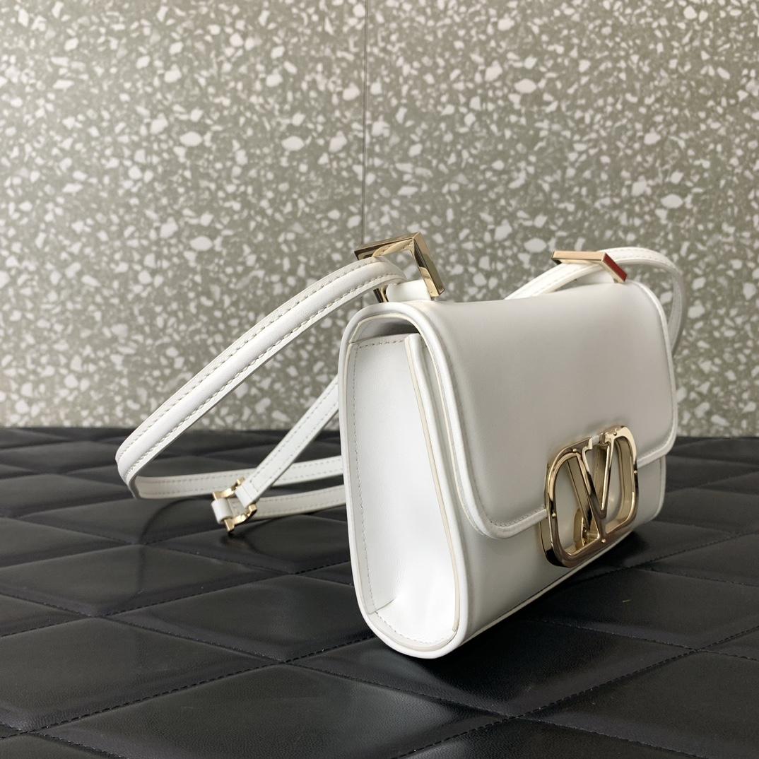 Valenti Small VLogo Type Shoulder Bag In Calfskin - DopestKickz