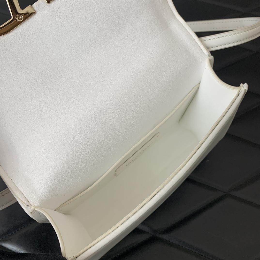 Valenti Small VLogo Type Shoulder Bag In Calfskin - DopestKickz