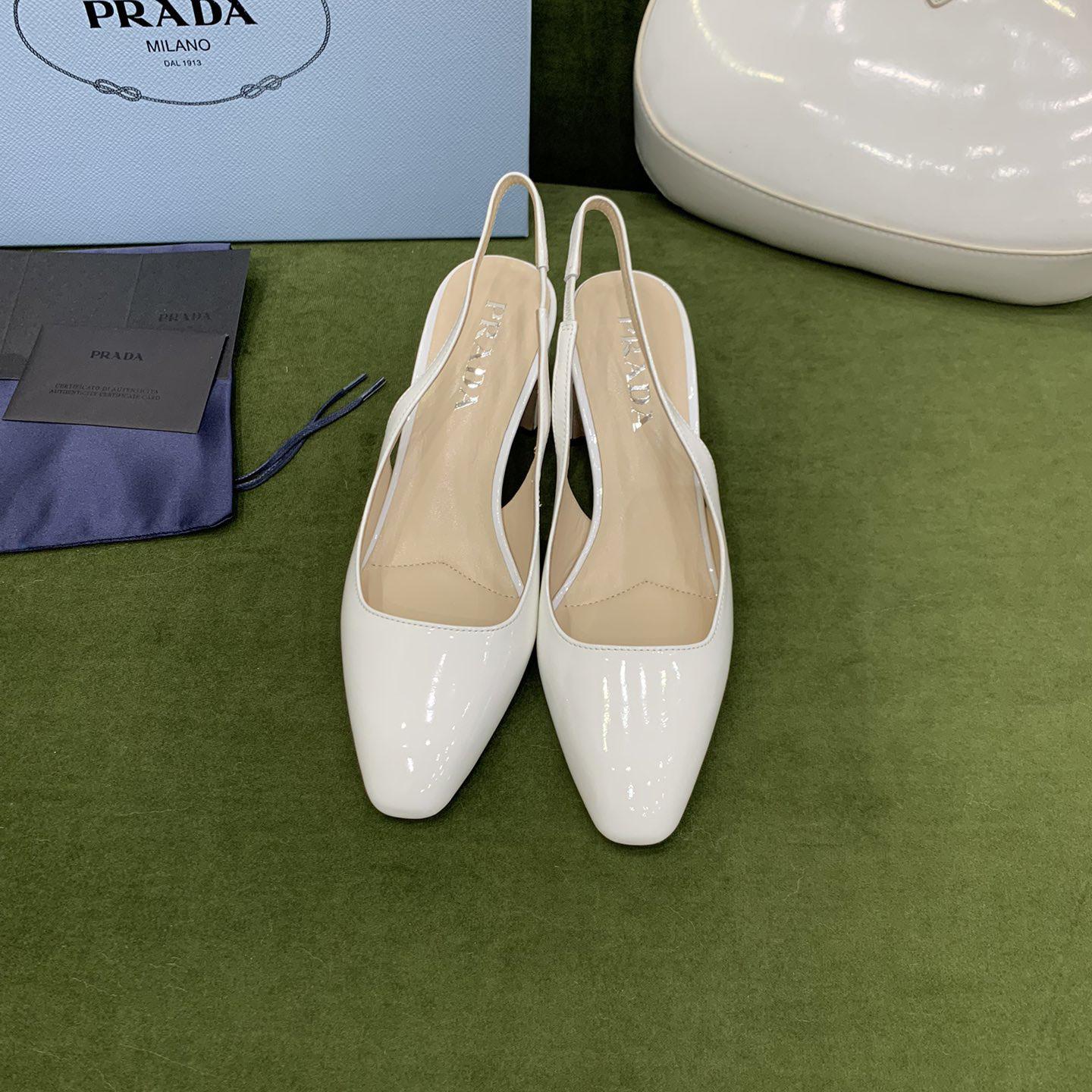 Prada Patent-leather Slingback Pumps - DopestKickz