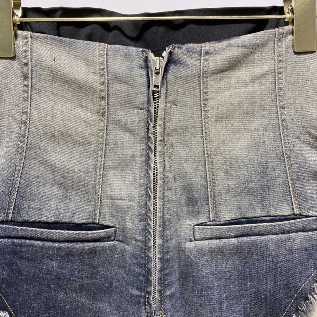 Rick Owens High Cut Denim Shorts - DopestKickz