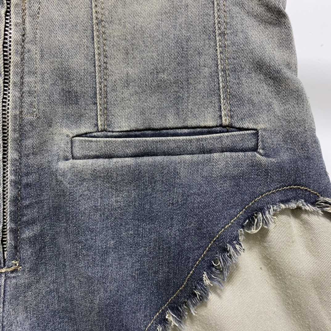 Rick Owens High Cut Denim Shorts - DopestKickz