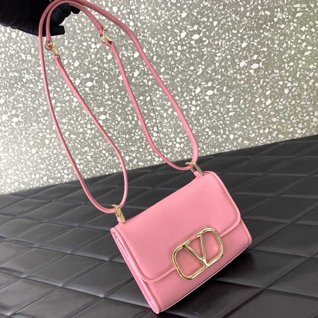 Valenti Small VLogo Type Shoulder Bag In Calfskin - DopestKickz