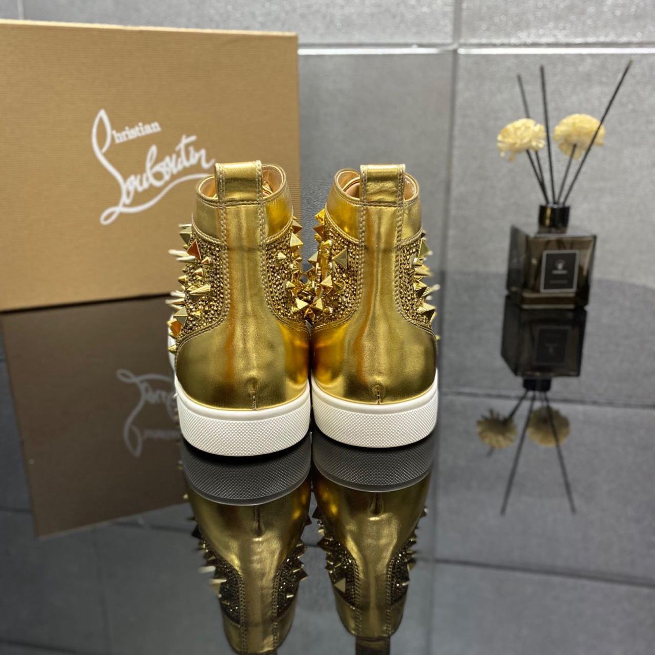 Christian Louboutin Full Diamond High-Top Sneakers - DopestKickz