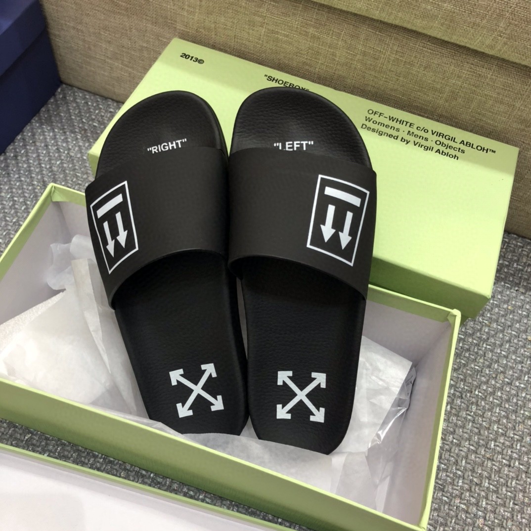 Off White Double Arrow Camouflage Print Slides - DopestKickz