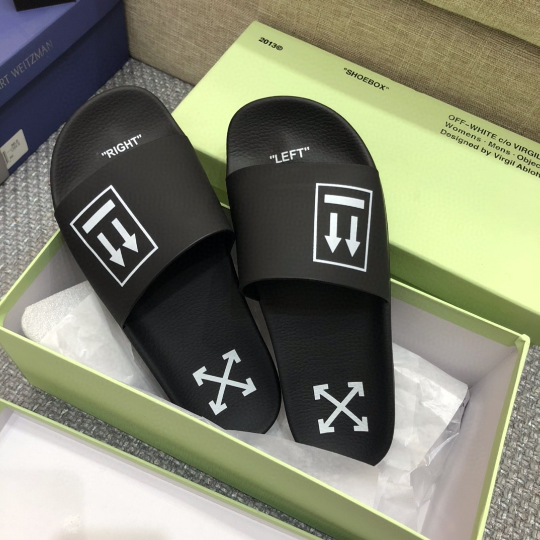 Off White Double Arrow Camouflage Print Slides - DopestKickz