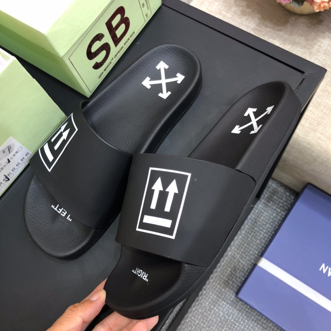 Off White Double Arrow Camouflage Print Slides - DopestKickz