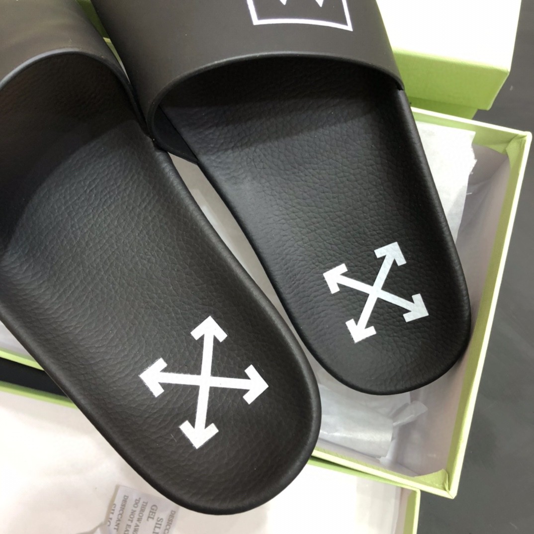 Off White Double Arrow Camouflage Print Slides - DopestKickz