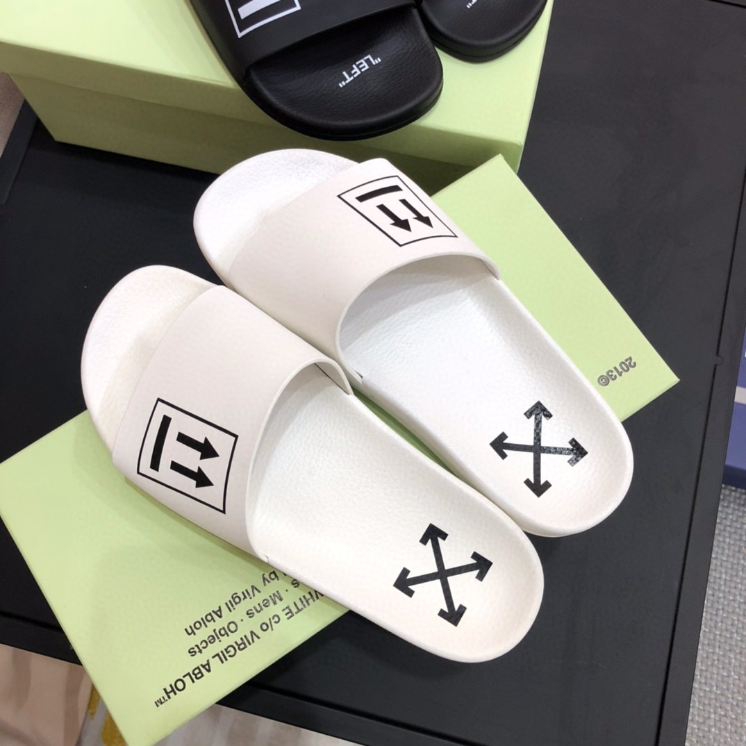 Off White Double Arrow Camouflage Print Slides - DopestKickz
