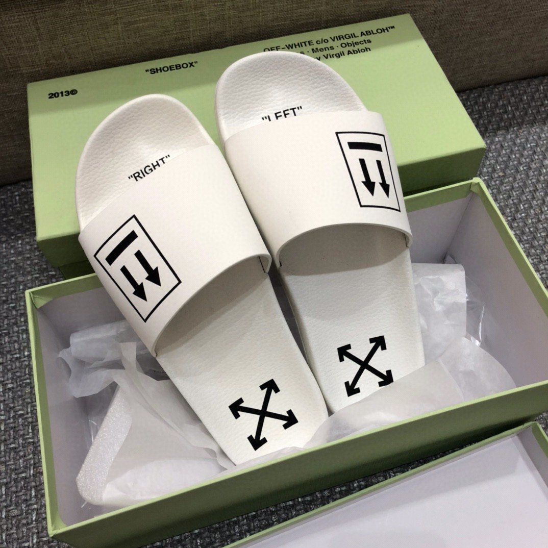 Off White Double Arrow Camouflage Print Slides - DopestKickz