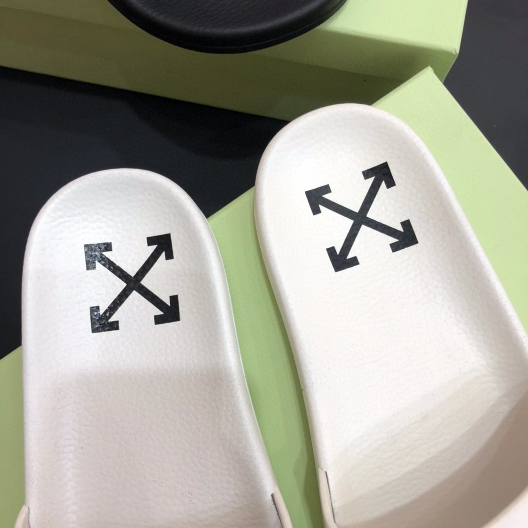Off White Double Arrow Camouflage Print Slides - DopestKickz