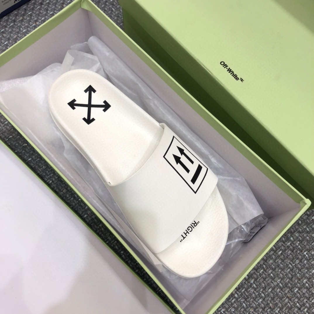 Off White Double Arrow Camouflage Print Slides - DopestKickz