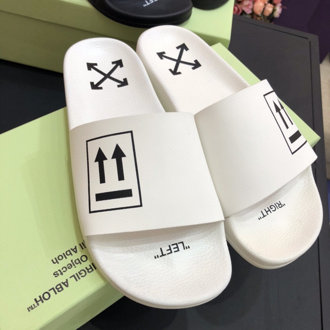 Off White Double Arrow Camouflage Print Slides - DopestKickz