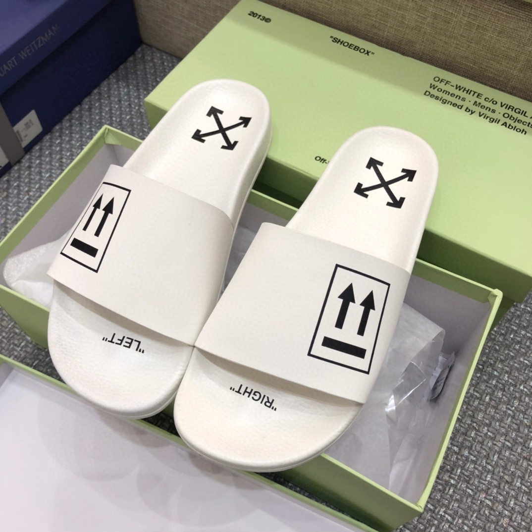Off White Double Arrow Camouflage Print Slides - DopestKickz
