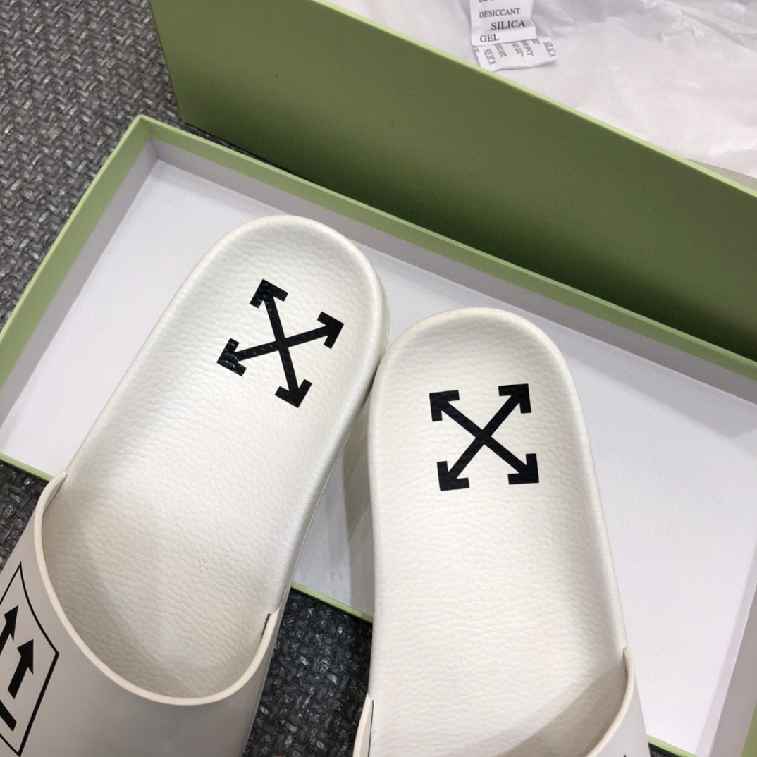 Off White Double Arrow Camouflage Print Slides - DopestKickz