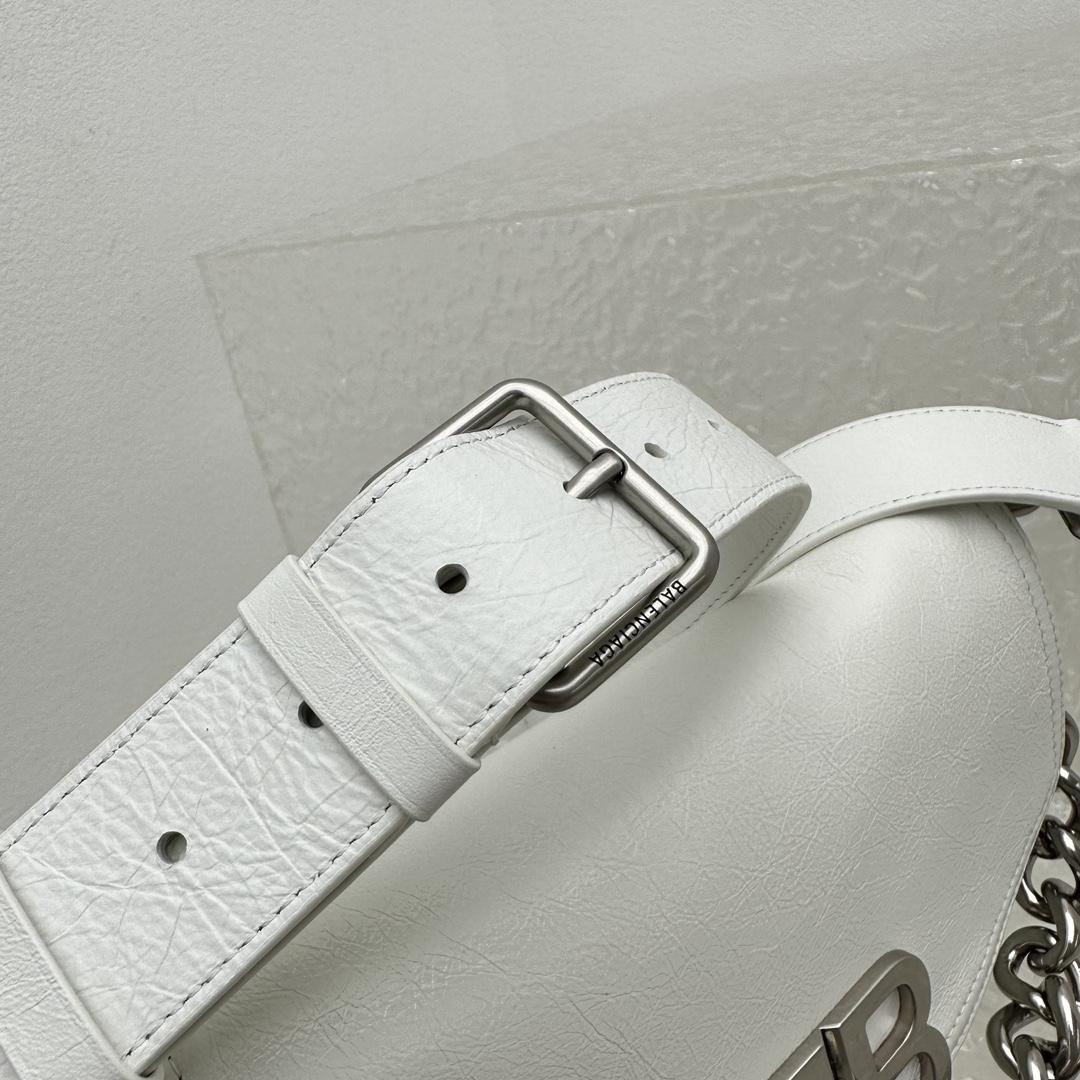 Balenciaga BB Soft Small Flap Bag In Optic White  - DopestKickz