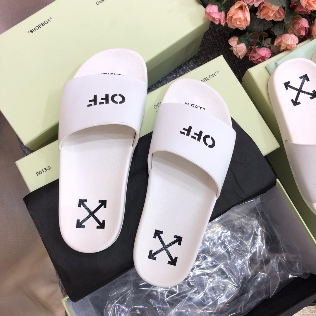 Off White Printed Pool Slider - DopestKickz