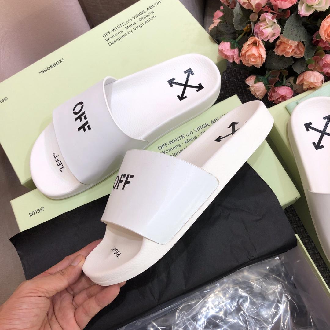 Off White Printed Pool Slider - DopestKickz